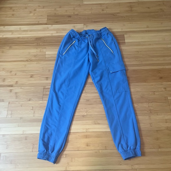 Jannuu Ceil Blue gold zippered cargo jogger XXSP - Picture 1 of 3